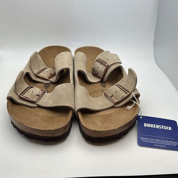 BIRKENSTOCK Women's Arizona Soft Footbed Suede Leather  EU 43 US 10 TAUPE - Picture 2 of 7